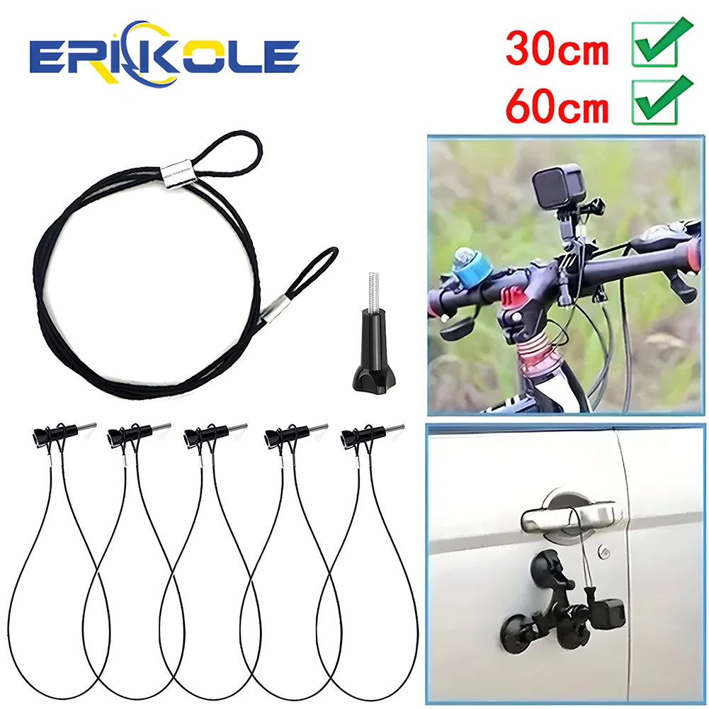 for GoPro Accessories Safety Lanyard Rope for Insta360 X4 SJCAM DJI OSMO Action Camera Stainless Steel Tether Pocket 3 Accessory