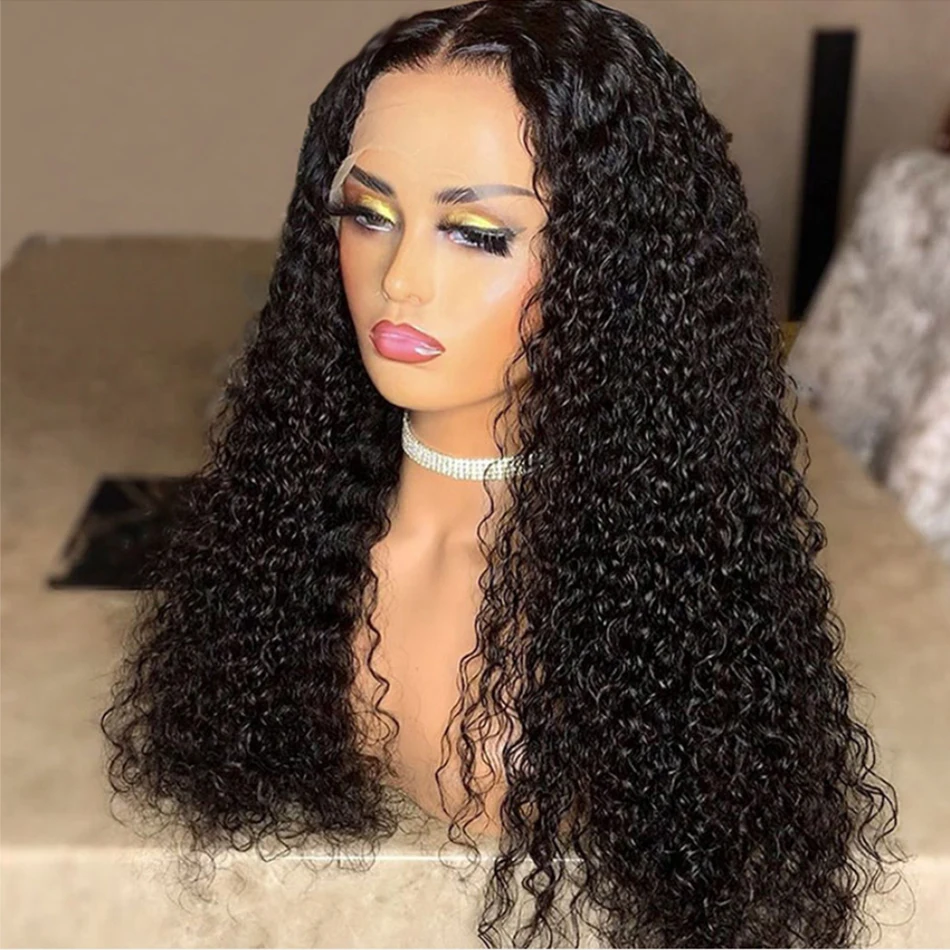 30 Inch Kinky Curly Lace Front Human Hair Wigs 13x4 Deep Wave Frontal Wig Transparent HD Lace Water Wigs Perruque Cheveux Humain