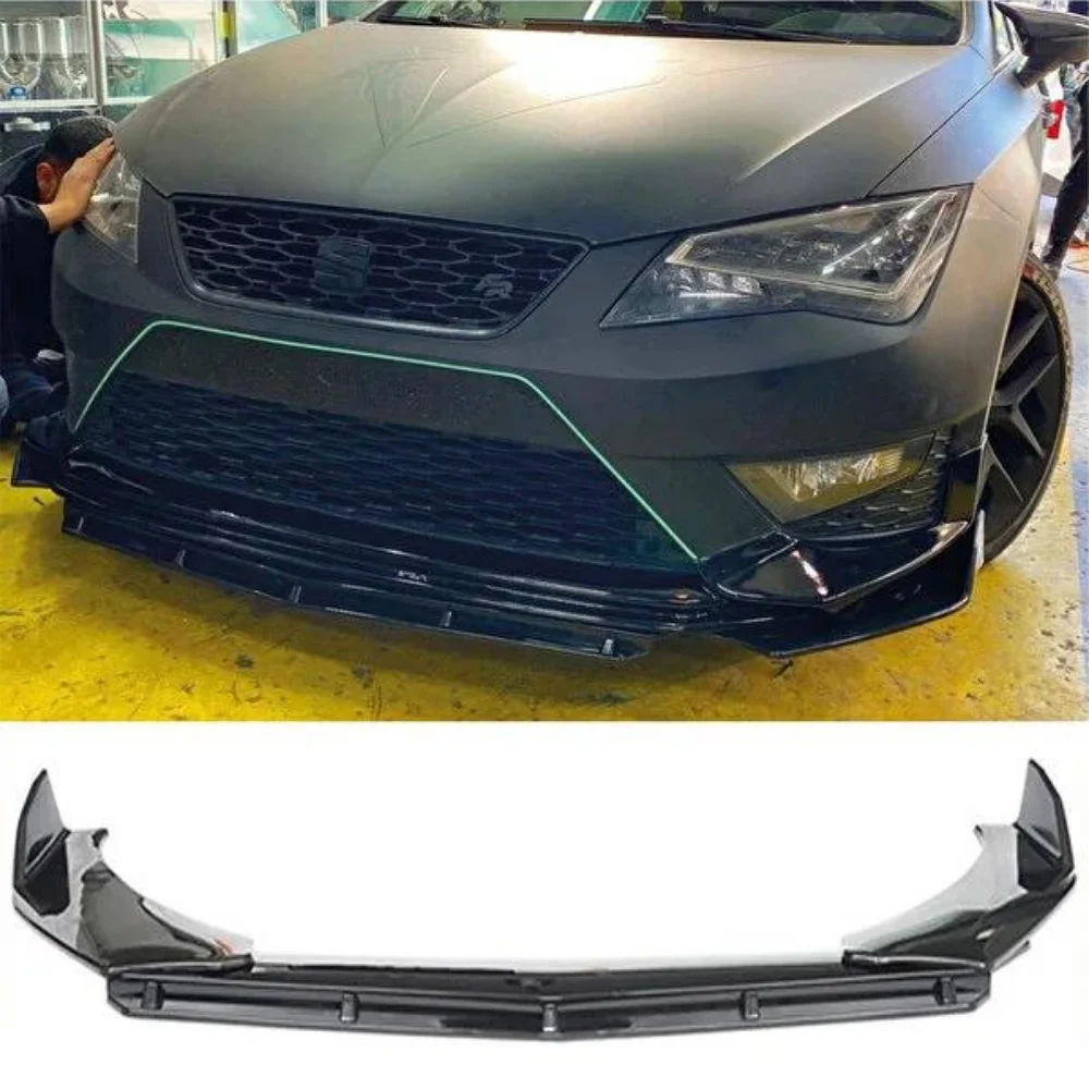 Brbs 3 Pcs Front Bumper Lip For Seat Leon Mk3 2013-2024 Body Kit Car Accessories Spoiler Diffuser Flap Sport Bumper