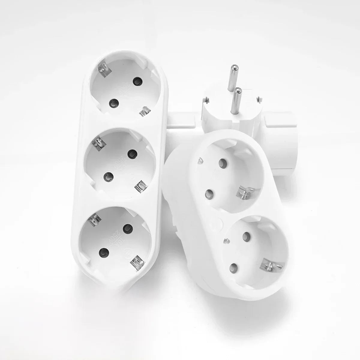 EU-Stecker, mehrere Netzteil-Steckdose, europäischer Standard, 1 bis 1/2/3-Wege-Multi-Stecker, Euro-Konverter-Adapter, Steckdosen