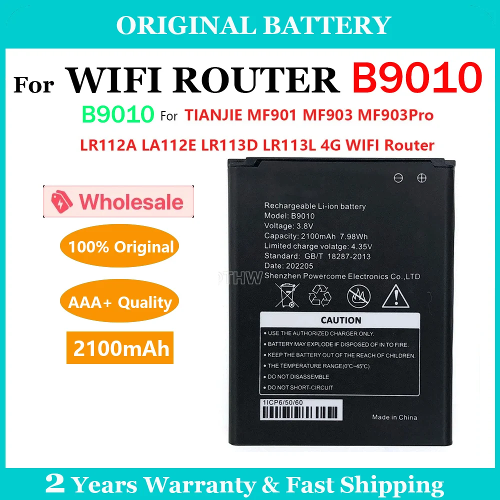 New Original 2100mAh B9010 Battery For TIANJIE MTC 8723FT MTS 8723 FT D523/D921/9300 HD495060ARV 4G LTE WiFi Router Batteria