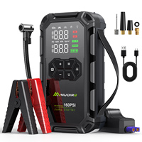 MUDIRO 6000A Jump Starter with Air Compressor 160PSI, for All Gas & 8L Diesel Engines, LCD Display, USB Port, LED Light
