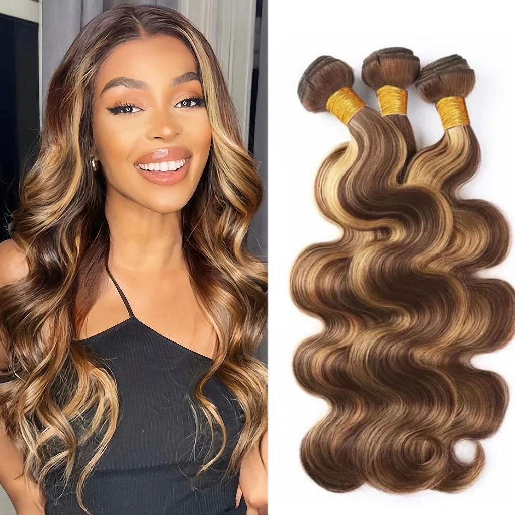 

Выделите 1 3 пучка 100% цвет человеческих волос 4/27 Пучки объемных волн Пучки человеческих волос P4/27 Свободные волнистые пучки наращивания волос