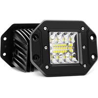 48W 16LED Amber White LED Pods Cube Flush Mount Off Road Lights Spot Fog Lamp for Truck Jeep SUV ATV UTV 12V 24V 48V Waterproof