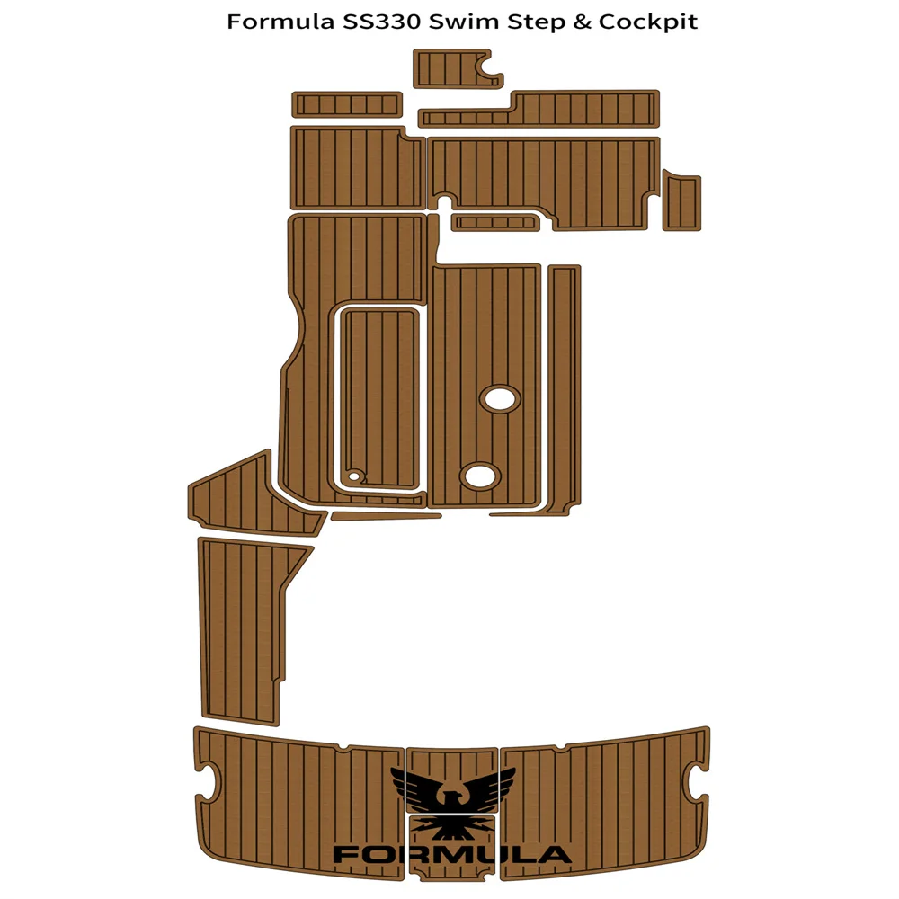 

Formula SS330 Swim Platform Cockpit Pad Boat EVA Foam Faux Teak Deck Floor Mat