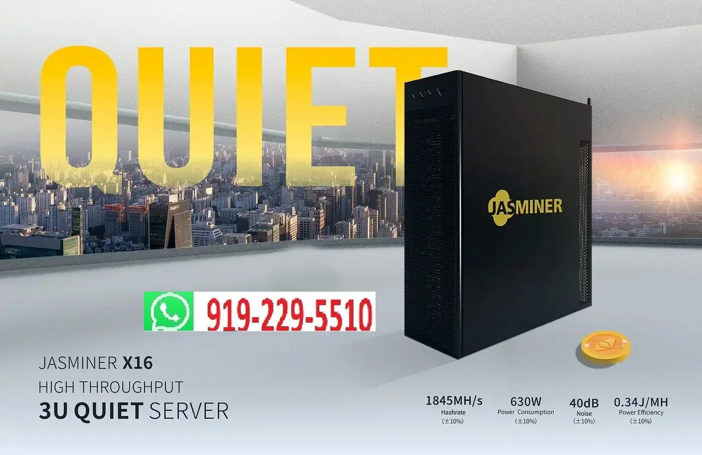 Buy 2 Get 1 Free Original New JASMINER X16-Q 1950M 3U quiet server WiFi 1950MH/S 620W With 8G Memory jasminer x16