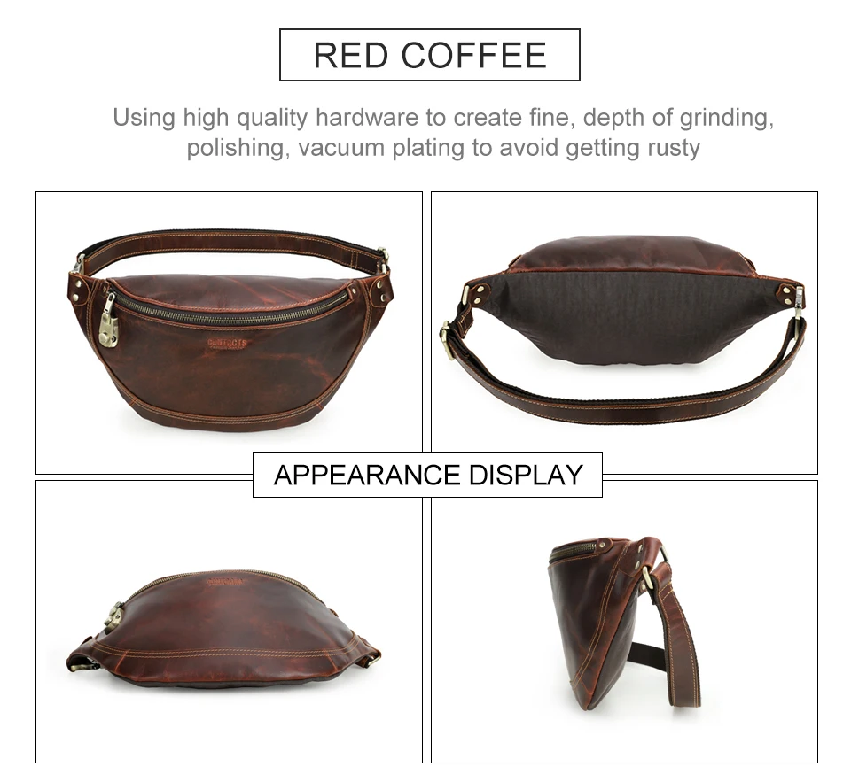 CONTACT'S Echte Leder-Hüfttasche für Herren, Reise-Bauchtasche mit Zahlenschloss, Kleine Brusttasche für Alltag & Reisen – Detail 16