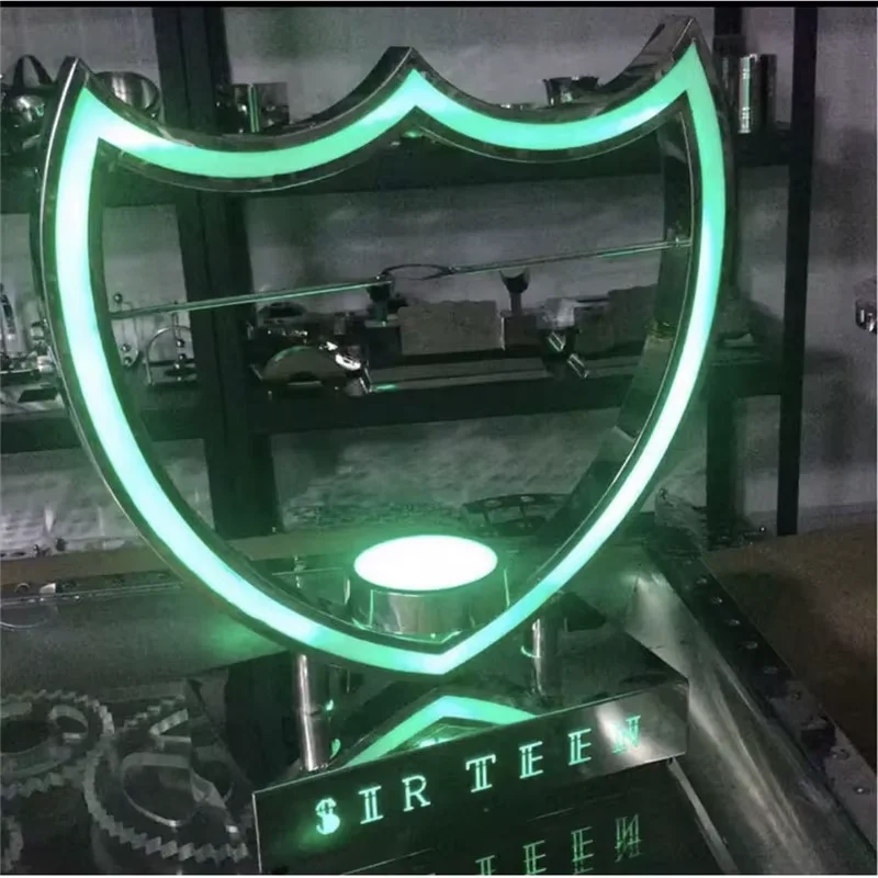 METAL DOM P LED CHAMPAGNE BOTTLE GLORIFIER BOTTLE PRESENTER