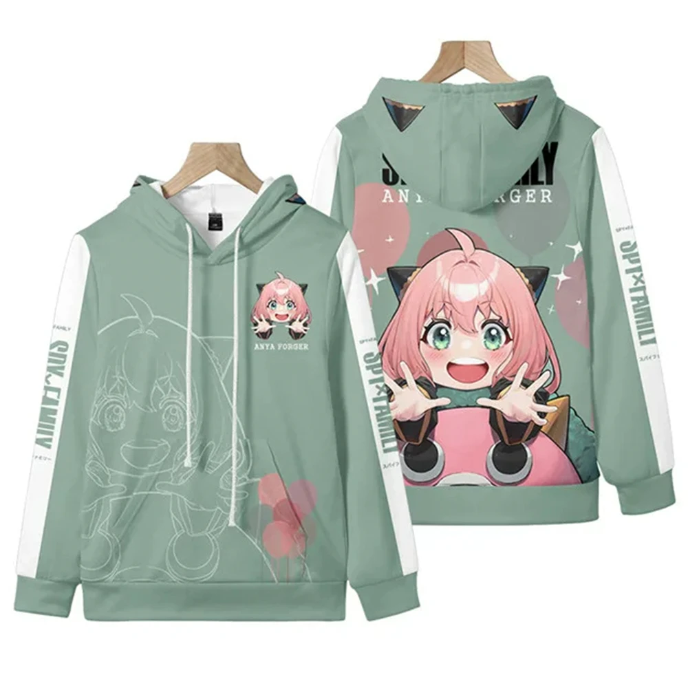 Japanese Anime Style Spy X Family Anya Forger Kawaii Printed Hoodie Pullover Men\'s And Women\'s Sportswear Sudaderas Kids Clothes