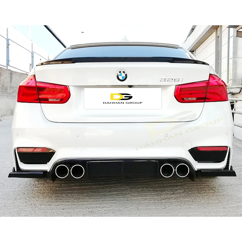 B.M.W 3 seria 2012 - 2018 F30 Vorsteiner Style tylny dyfuzor Spoiler skrzydło i tylna boczna klapa plastikowy fortepian czarny błyszczący zestaw M3