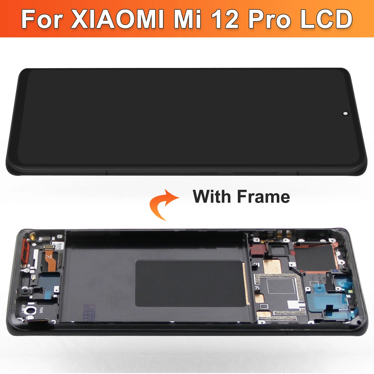 6.73" AMOLED For Xiaomi Mi 12 Pro LCD 2201122C, 2201122G Display Digital Touch Screen with Frame for Xiaomi Mi 12S Pro Lcds