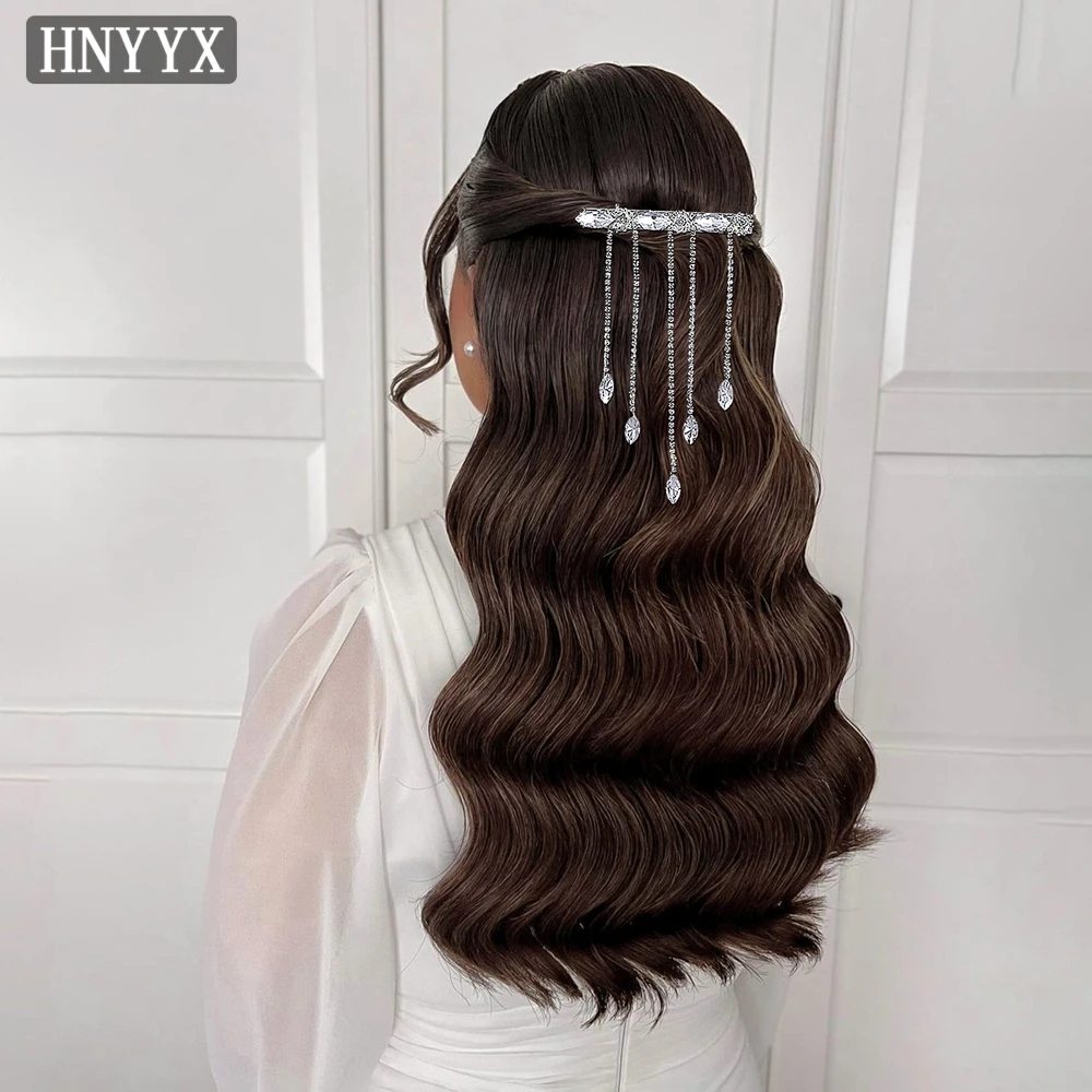 

HNYYX Rhinestone Hair Clips Crystal Tassels Chain Fashion Hair Accessories Shiny Hair Jewelry Party Hairgrip A01