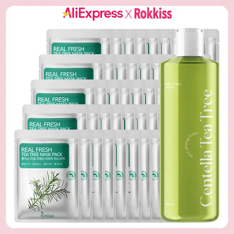 록키스 센텔라 티트리 90 진정 토너, 500ml+리얼 프레쉬 티트리 마스크팩 50매입 23g, 1세트 록키스 센텔라 티트리 90 진정 토너, 500ml+리얼 프레쉬 티트리 마스크팩 50매입 23g, 1세트