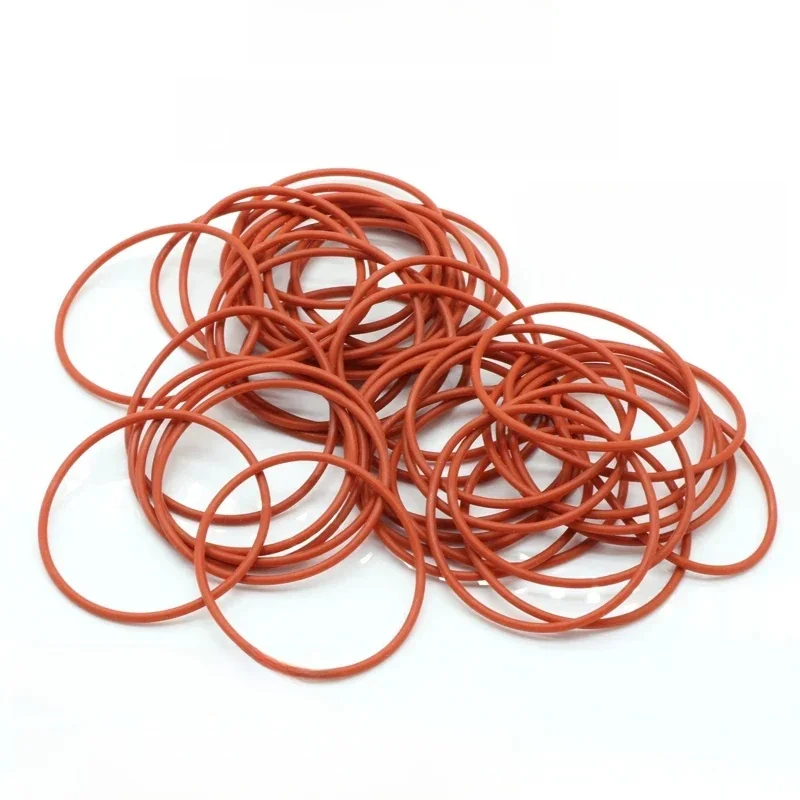 10 pièces VMQ joint torique épaisseur CS 1.5mm OD 5 ~ 40mm caoutchouc de Silicone isolé rondelle étanche forme ronde Nontoxi rouge