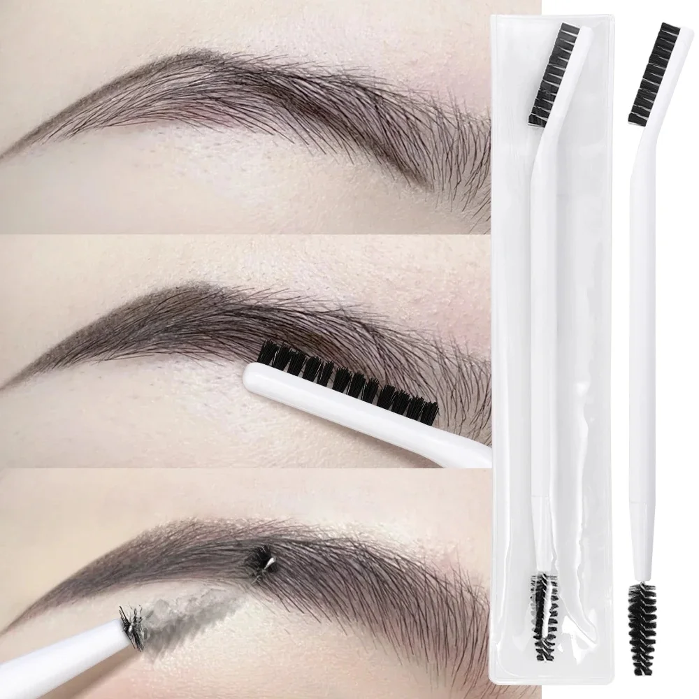 Brosse à sourcils professionnelle double lavable, outil de maquillage réutilisable pour les yeux