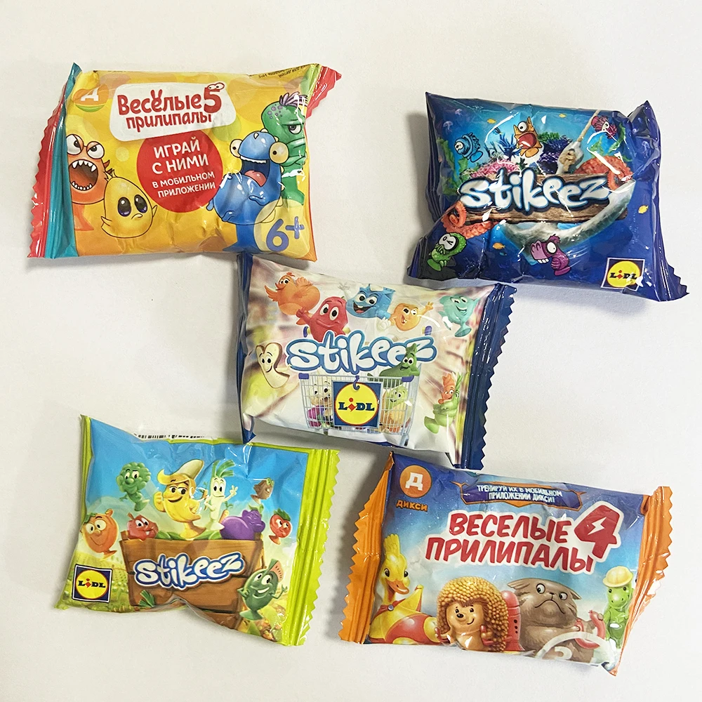 Original Mini TPR Soft Stikeez Ventouse Figure Figurine Fruit Vegetable Food Animal Fish Lidl Happy Home Toy Gift