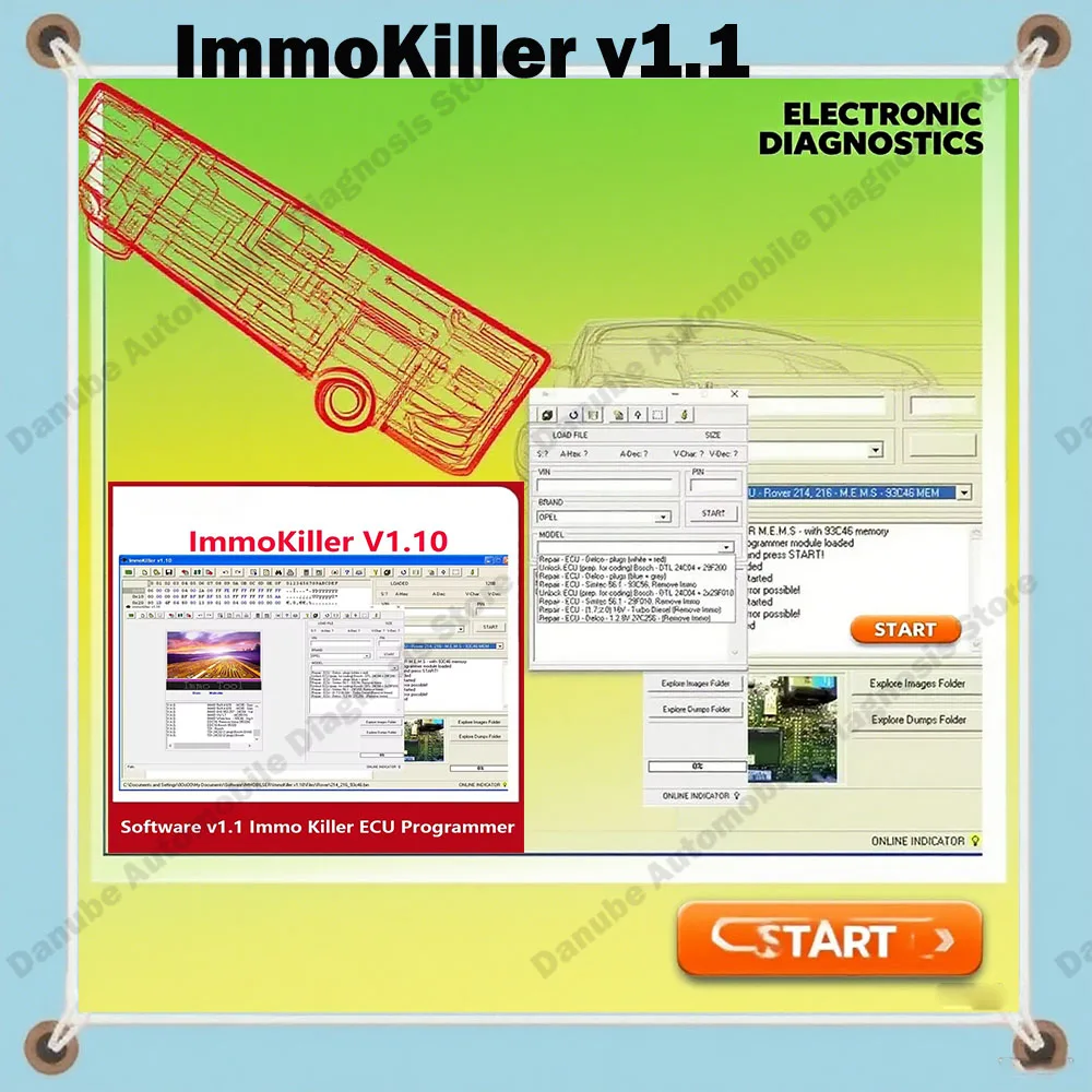 Новейший программатор ECU ImmoKiller V1.10, программное обеспечение для ремонта автомобилей, последняя версия, автомобильный иммобилайзер, инструмент для пропускания IMMO off