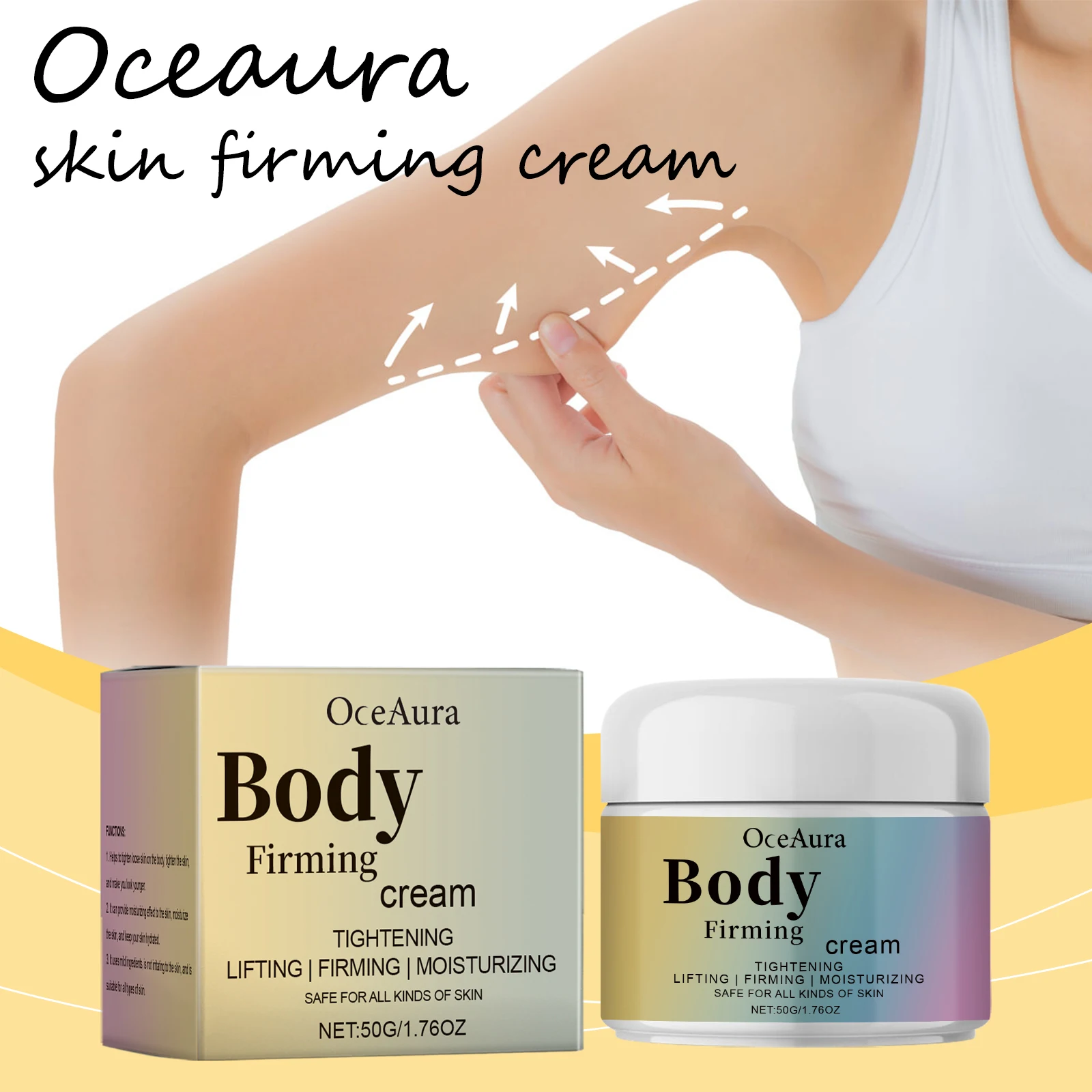 

Oceaura Body Firming Cream Daily Moisturizing Nourishing Firming Non-greasy Tightening Relief Discomfort Lavender Body Cream