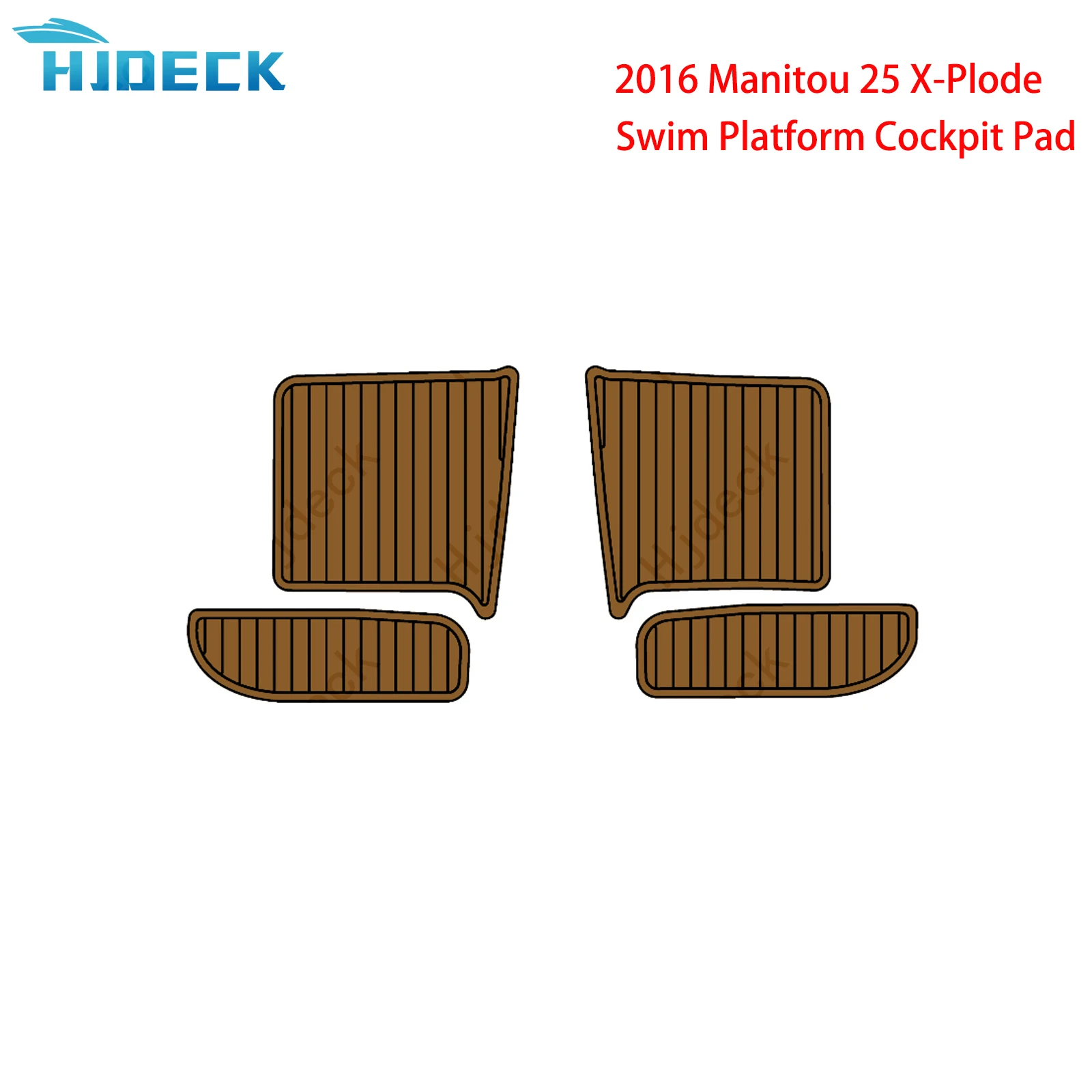 

Hjdeck Boat Accessories Pad Compatible With 2016 Manitou 25 X-Plode Swim Platform Cockpit Boat EVA Faux Teak Decking Floor Mat