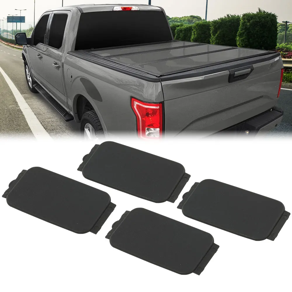 4-Piece Set of Bed Rail Covers, Suitable for Factory Ford Truck Bed Rail Insert Boxes F150 F250 Fl3Z99290D90Ab Fl3Z99290D90Abw, Black Plastic