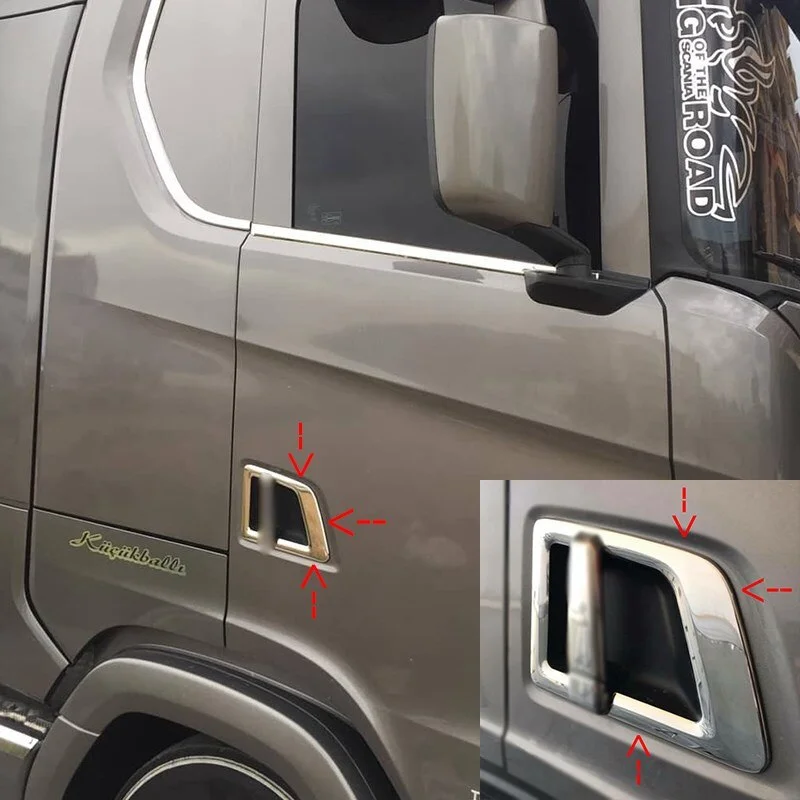 For Scania NG SC S/R Compatible Door Handle Back Handle Sword + Headlight Surround + Fog Chrome happy truck parts