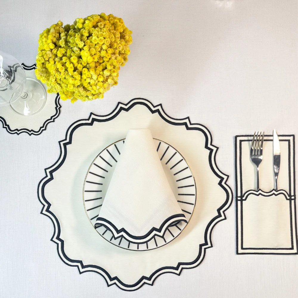 

Ramadan Table Napkin Cloth Placemat 6 - 12 pcs Green White Dinner Ware New Table Gold 39*39 cm Home Decoration Wedding Ceremony