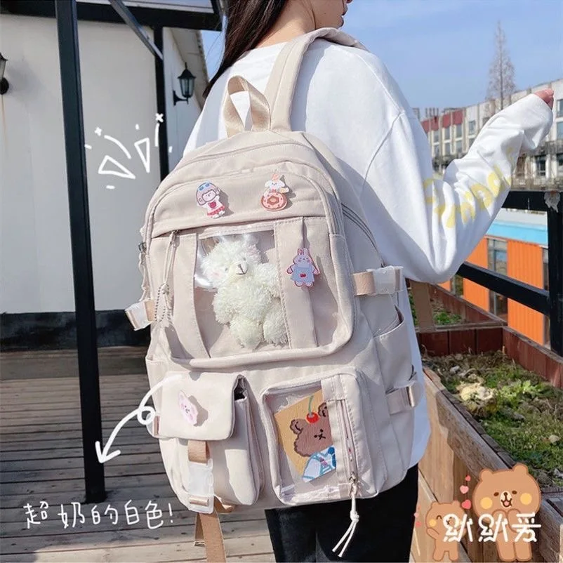 Japanese High School Girls Backpack School Bags For Teenage Girls Multi Pockets New Kawaii Backpack Women Harajuku Cute Mochil