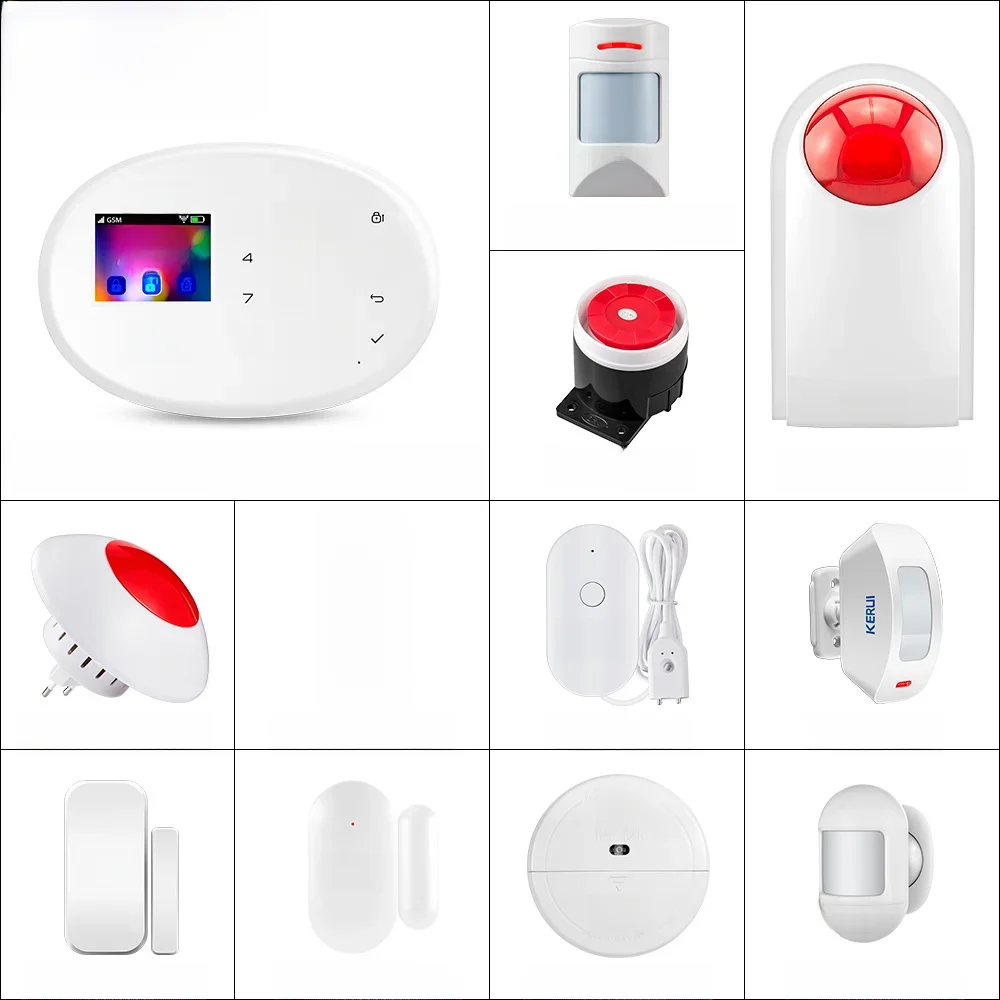 KERUI W202 WIFI GSM System alarmowy Tuya RFID pilot aplikacji sterowania z czujnikiem ruchu czujnik drzwi — zdjęcie 2