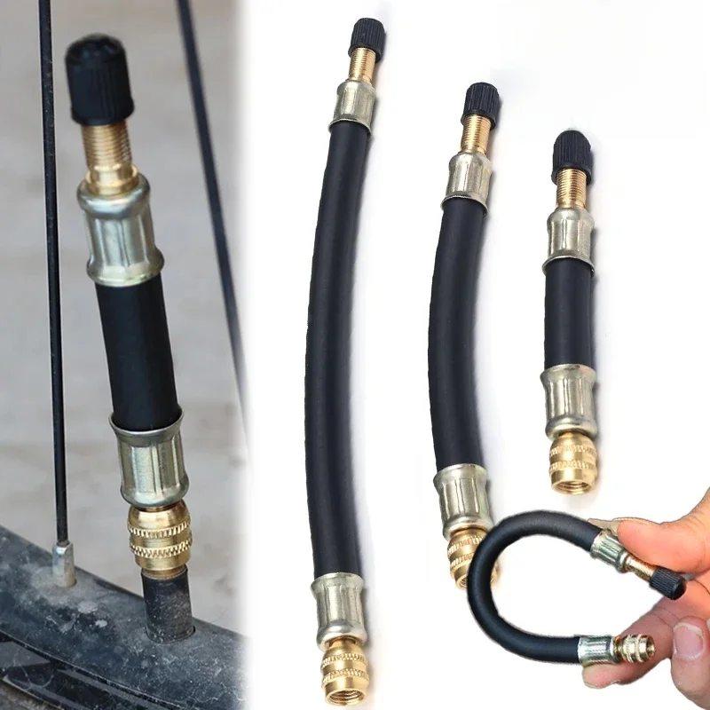 Tube d'extension de Valve en caoutchouc pour pneu de voiture, 3 pièces, Tube d'extension de Valve de vide, buse d'air, buse d'extension de gonfleur, 3 tailles