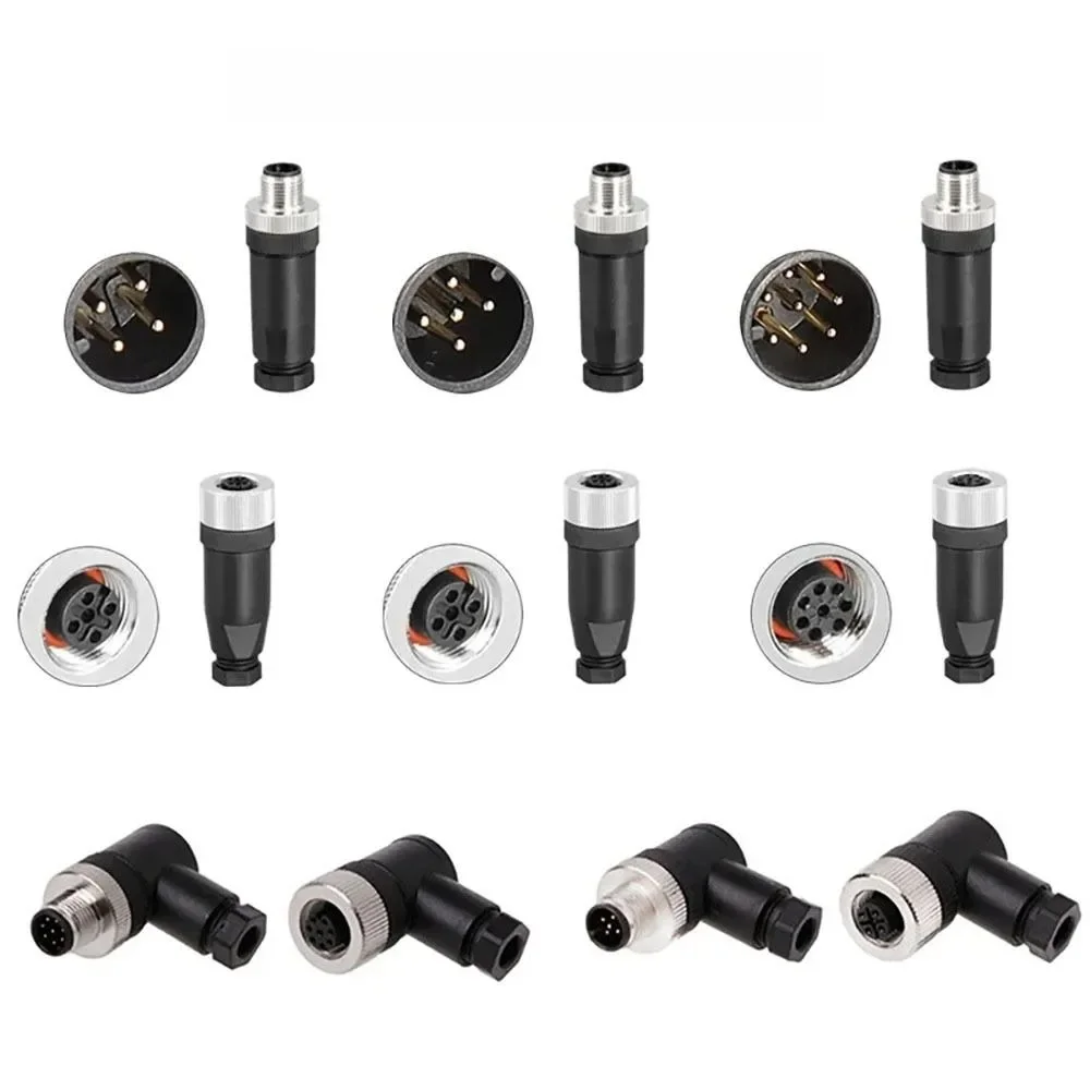 Stecker-Buchse, M12-Sensor-Stecker, 4 5 8-polig, M12-Luftfahrtstecker, Sensorstecker, Netzteil, Stecker und Buchse