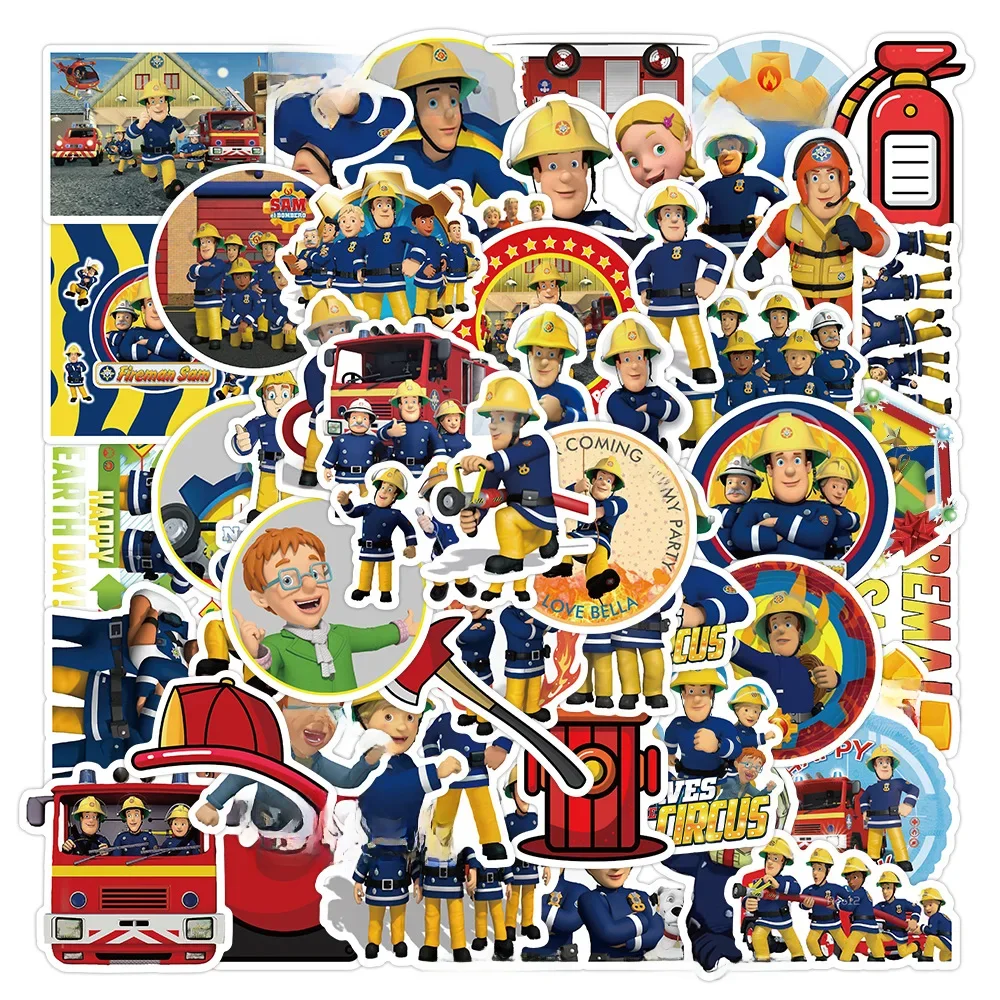 AliExpress GOGOTU 10/30/50PCS Fireman Sam Series Stickers Cartoon Sticker Kids Toy Decals DIY Luggage Laptop Phone Car Bike Skateboard Graffiti