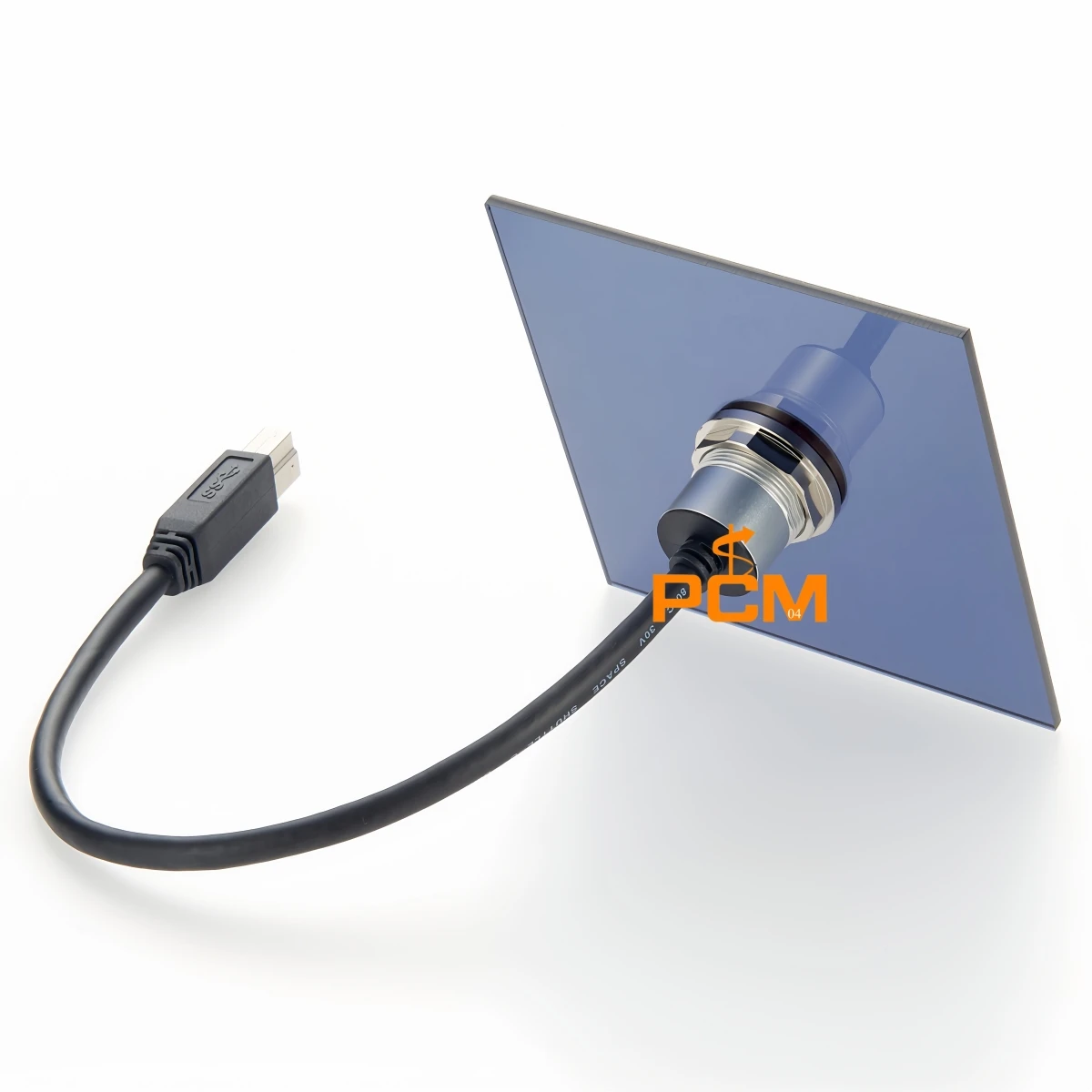 USB3.0 USB-B Female to Male Cable Aluminum Round Panel Mount,USB-B Field Installable Panel Housing Assembly,Quick Connect