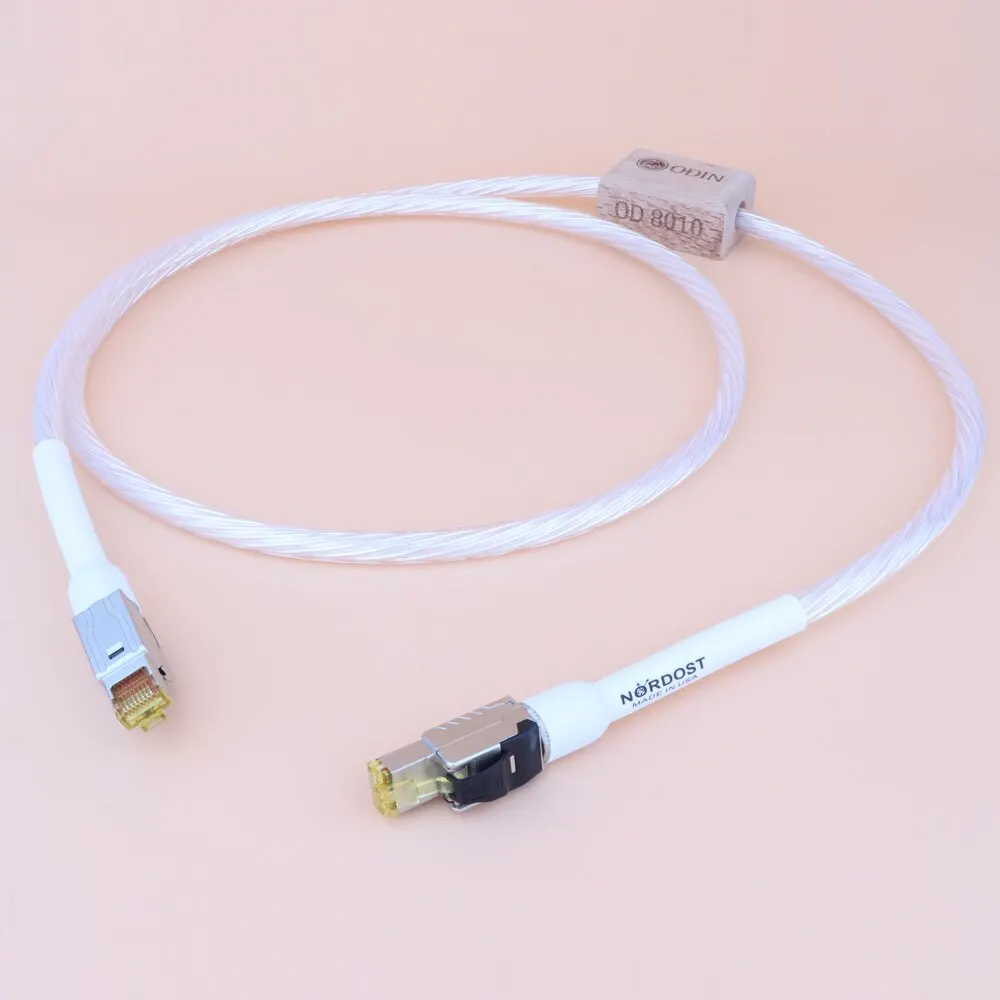 Hi-end Nordost Odin Gold/White Silver Plated Cat8 Ethernet Cable Speed Lan Cable RJ45 Network Connection Cable