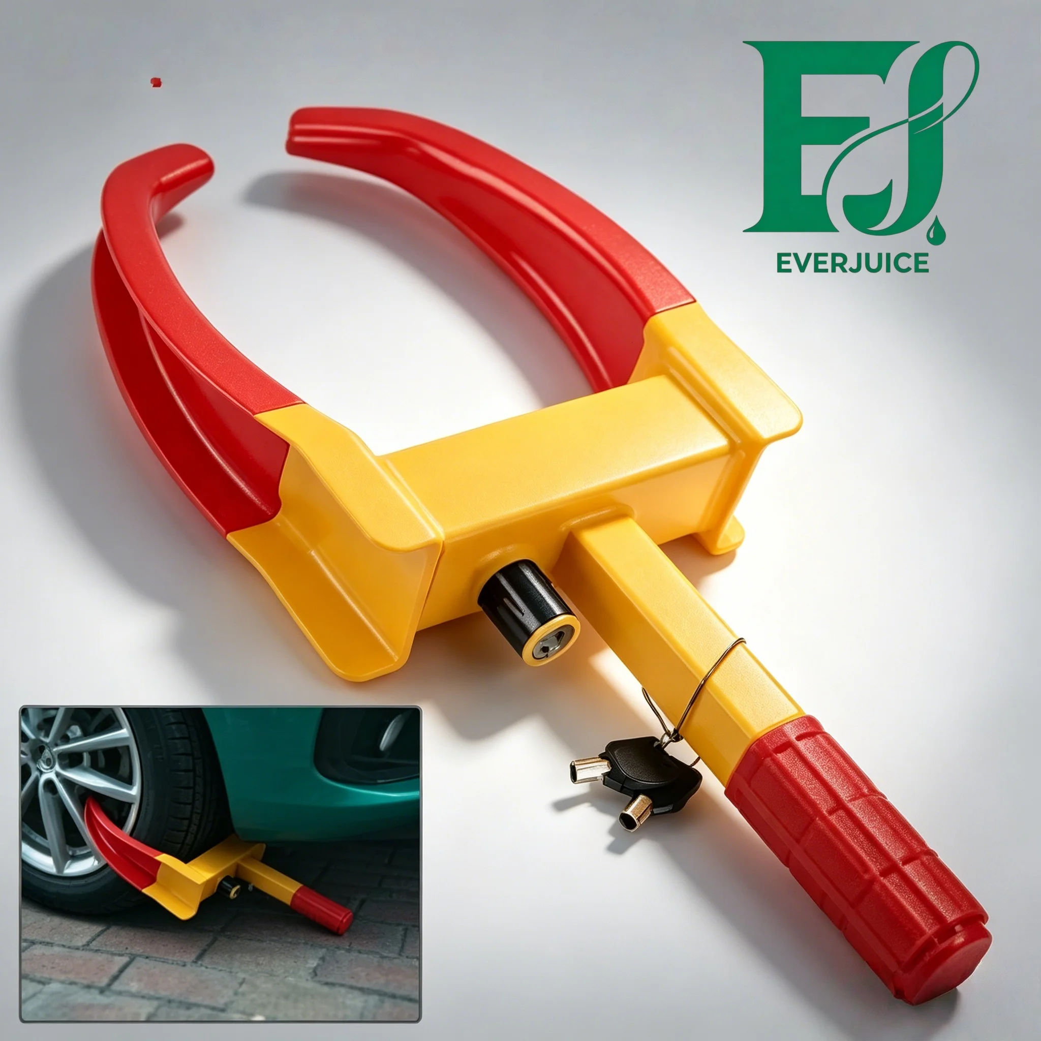 Cadenas de roue mécanique renforcé, Fixateur de positionnement stable pour stationnement, Butée de roue polyvalente pour véhicules à moteur