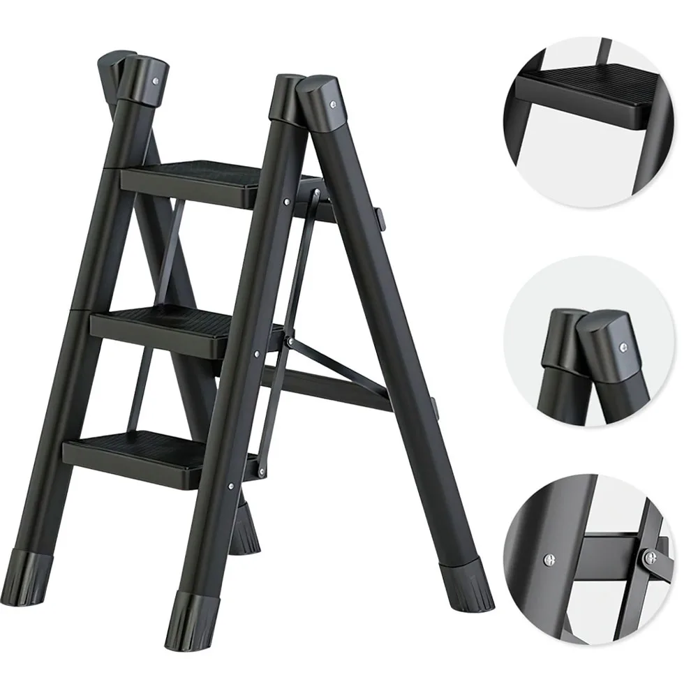 Échelle pliante multifonctionnelle 3-en-1 : échelle domestique, échelle portable, chaise haute et marchepied pliant