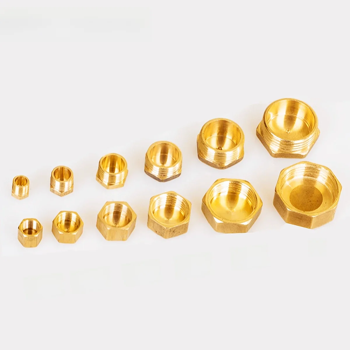 1PC cuivre 1/8 "1/4" 3/8 "1/2" 3/4 "1" filetage mâle femelle tuyau en laiton tête hexagonale embout bouchon raccord coupleur connecteur