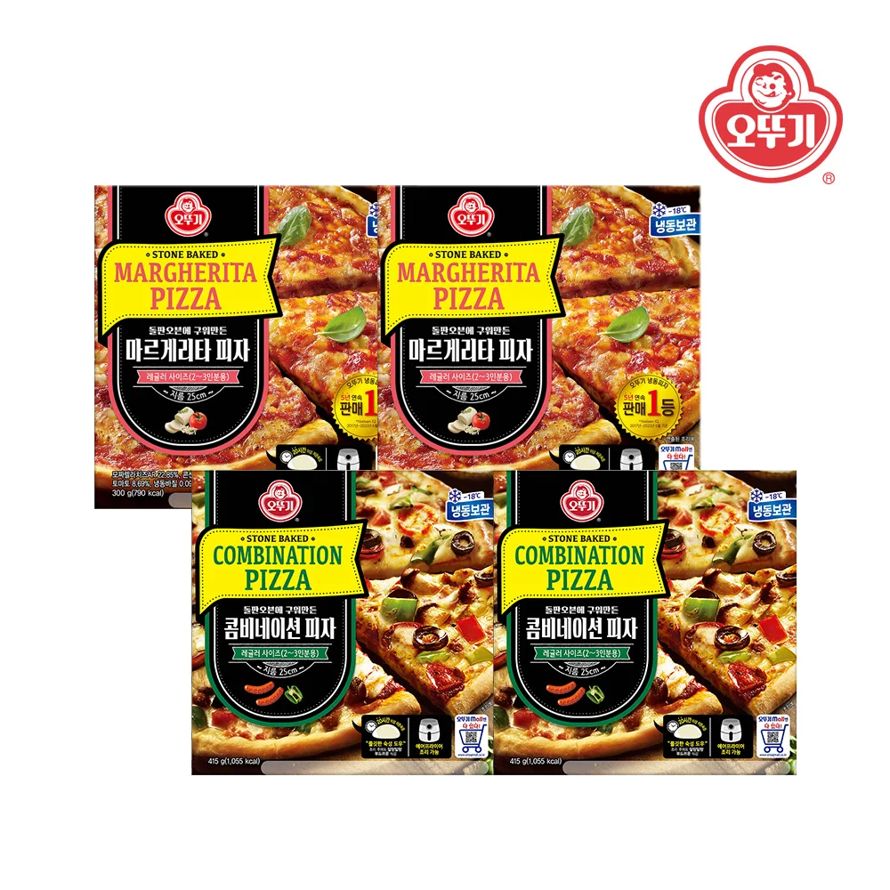 [Ottogi] Combination pizza 415g x 2 pieces + Margherita pizza 300g x 2 pieces