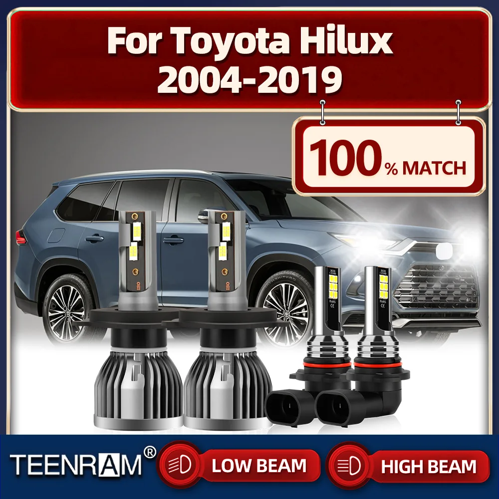 LED Headlight Bulbs 6000K White Fog Lamps 40000LM High Brightness Car Lights For Toyota Hilux 2004-2014 2015 2016 2017 2018 2019
