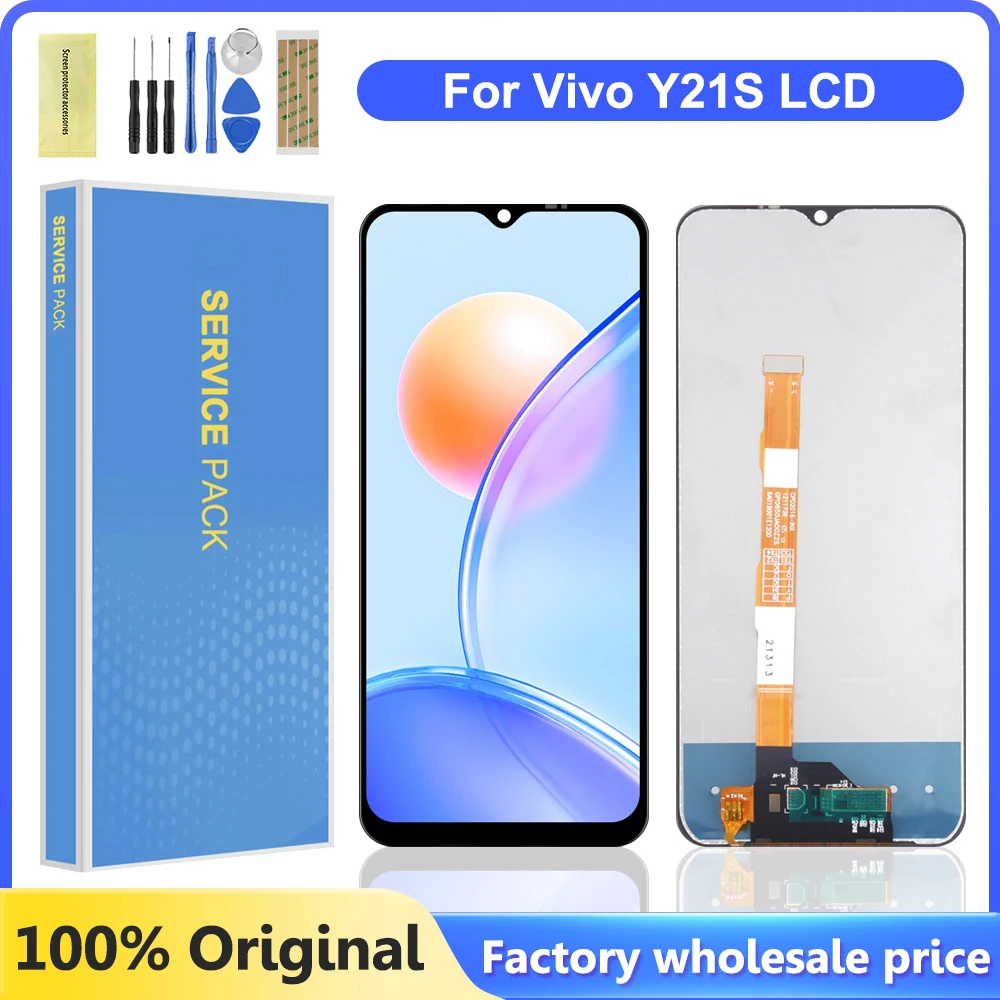 6.51'' Display for Vivo Y21S V2110 LCD Display Touch Screen Digitizer Assembly with Frame for Vivo Y21 V2111 Display