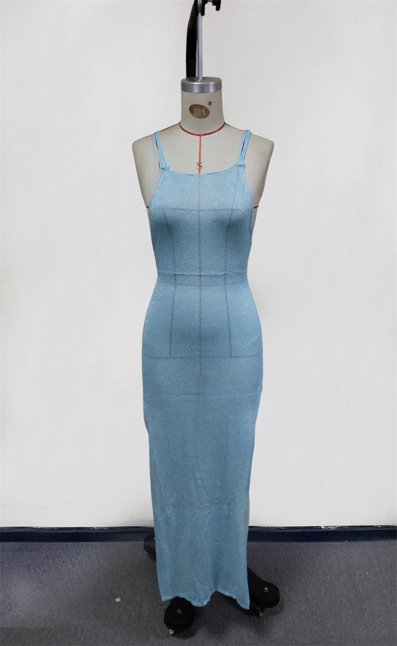 Femmes sans manches dos nu fente latérale longues robes en tricot Crochet Bikini cache-maillot maillots de bain Sexy maillot de bain plage couvrir maillots de bain