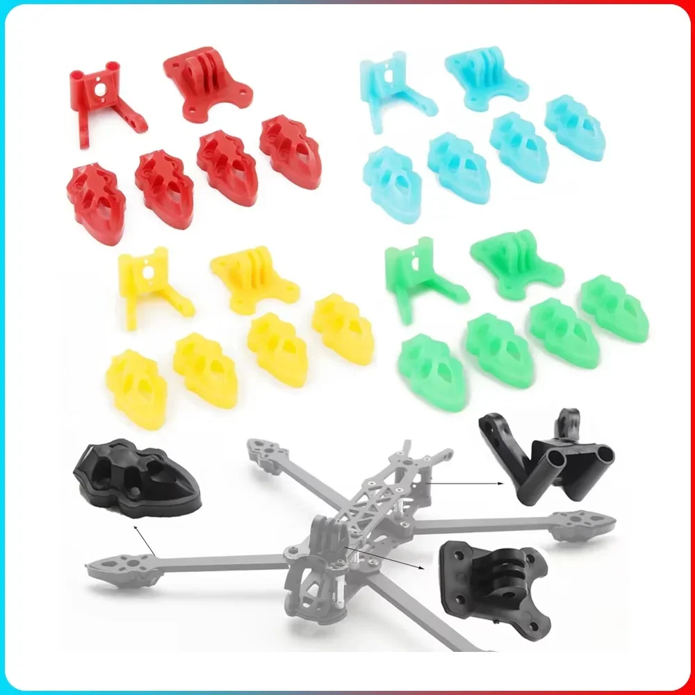 Pièces en TPU imprimées en 3D pour support de caméra GoPro, Base de montage de moteur d'antenne pour cadre de Drone FPV Mark4 HD 5/6/7/8/9 pouces