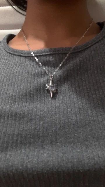 Aihua Exquisite Y2K Silver Color Crystal Sun Moon Star Necklaces for Women Korean Temperament Clavicle Chain Jewelry Gifts photo review