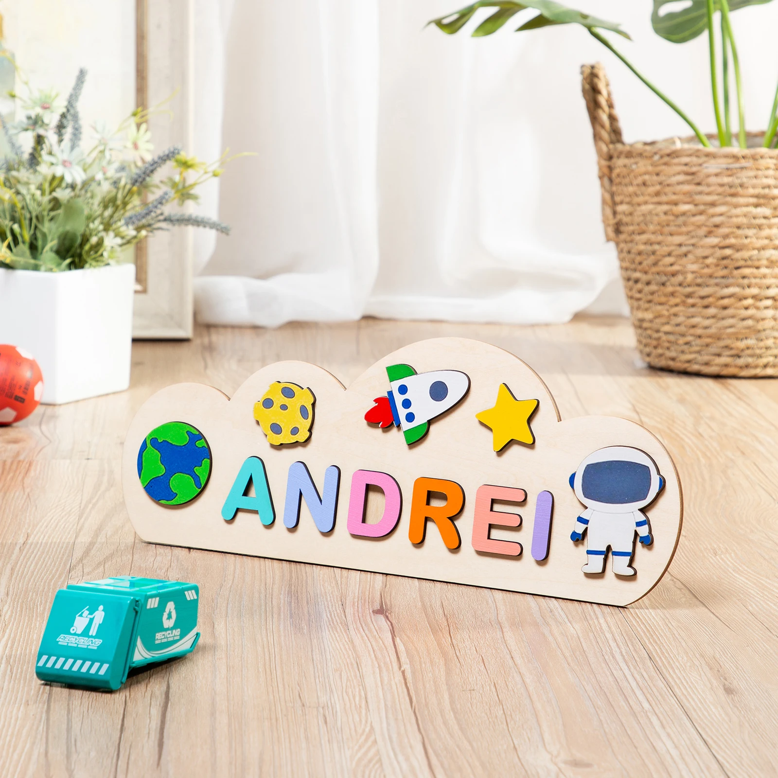 Personalized Name Puzzle Mermaid Wooden Puzzle Toys For Toddlers Christmas Halloween Toy Gifts For Baby Boy &Girl