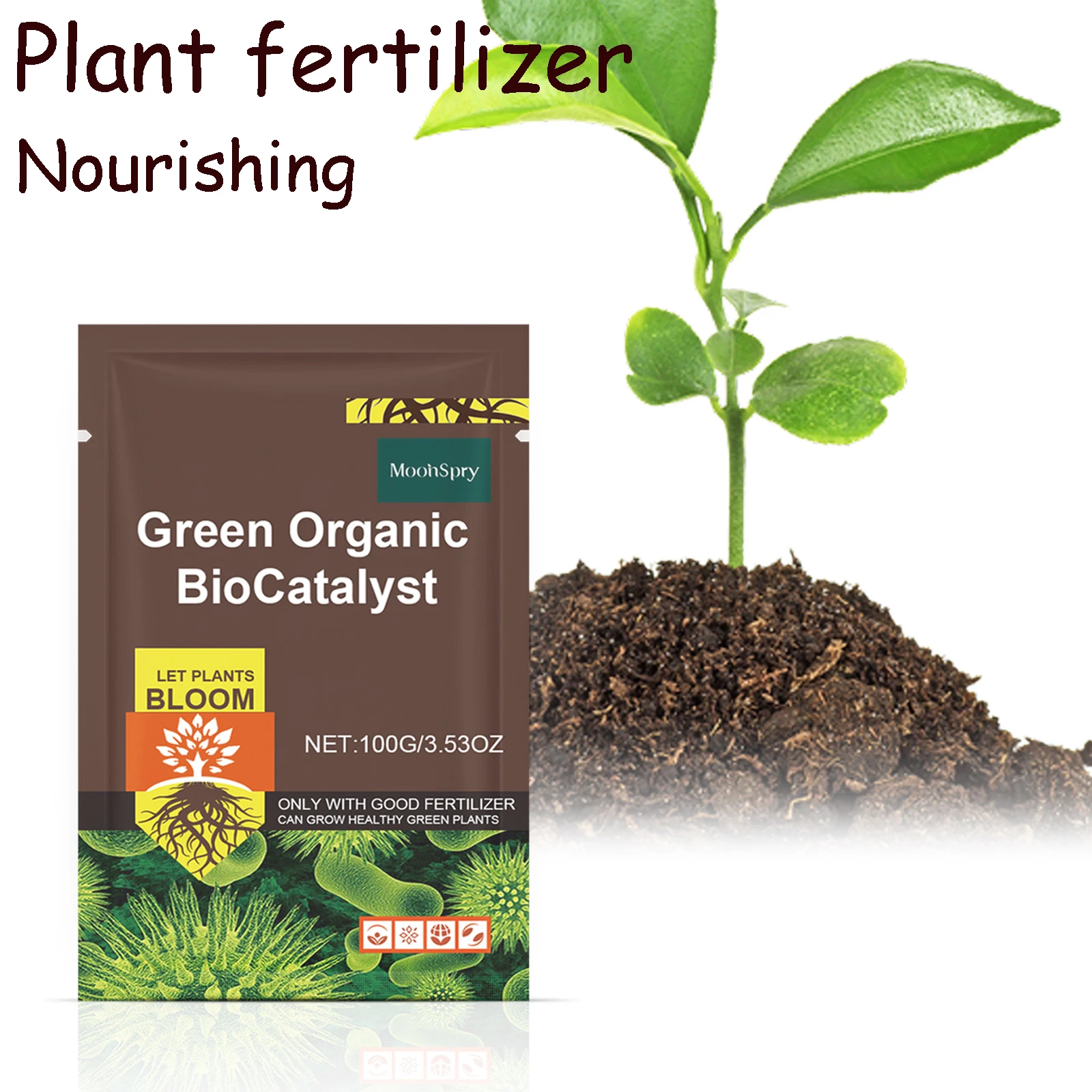Moonspry Green Organic Fertilizer Nourishing Potted Plants & Flowers Provides Essential Nutrients Promote Plant Growth Powder