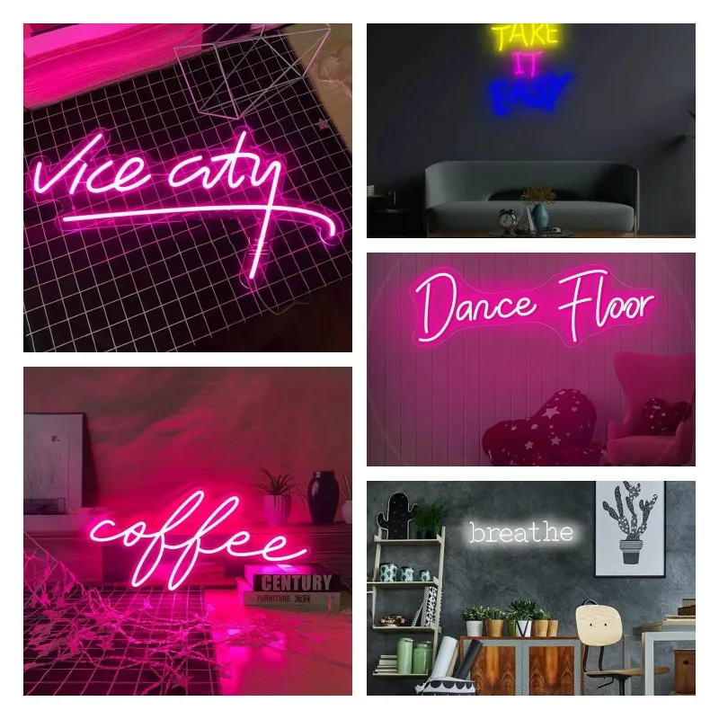 Private Custom English Phrases Neon Sign Light Fle Wall Decor Font for Window Party Shop Business LED Acrylic Brightness Design