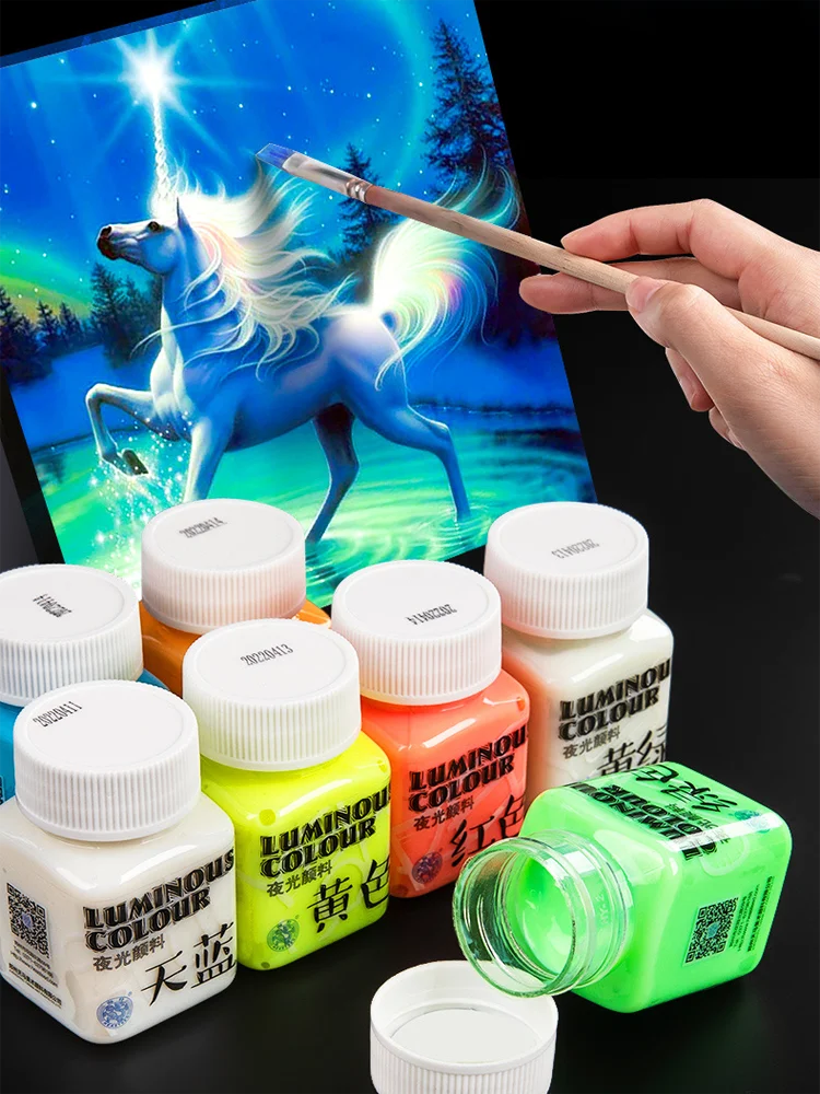 Best Acrylic Paint Nights Glow in The Dark Paint UV Black Light Paint Glow Party Supplies Perfect Art Paint Outdoor Activity