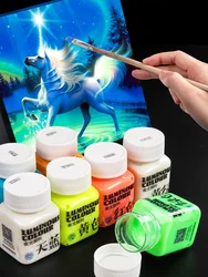 La mejor pintura acrílica que brilla en la oscuridad, suministros de fiesta con luz negra UV, pintura artística perfecta para actividades al aire libre