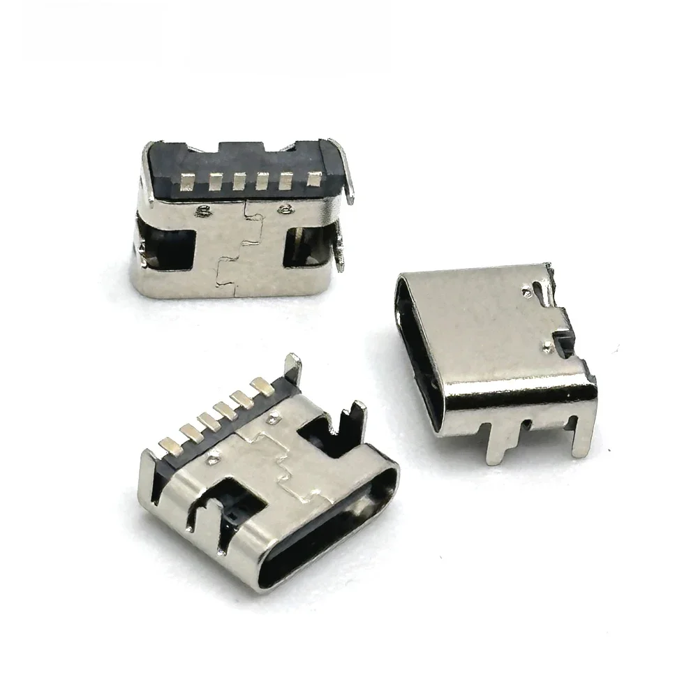 1/20szt 6-pinowe gniazdo SMT Złącze Micro USB typu C 3.1 żeńskie Umieszczenie SMD DIP Do projektowania PCB DIY ładowanie w wysokim prądzie — zdjęcie 2