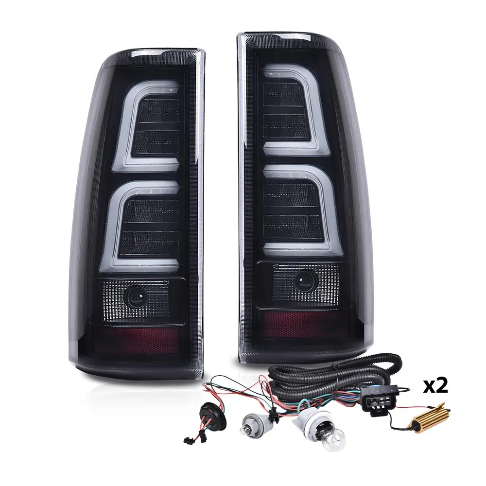 

Led Tail Lights Assembly W/Wiring Harness W/White Light Bar Left & Right Side Compatible with Chevy Silverado 2003-2006