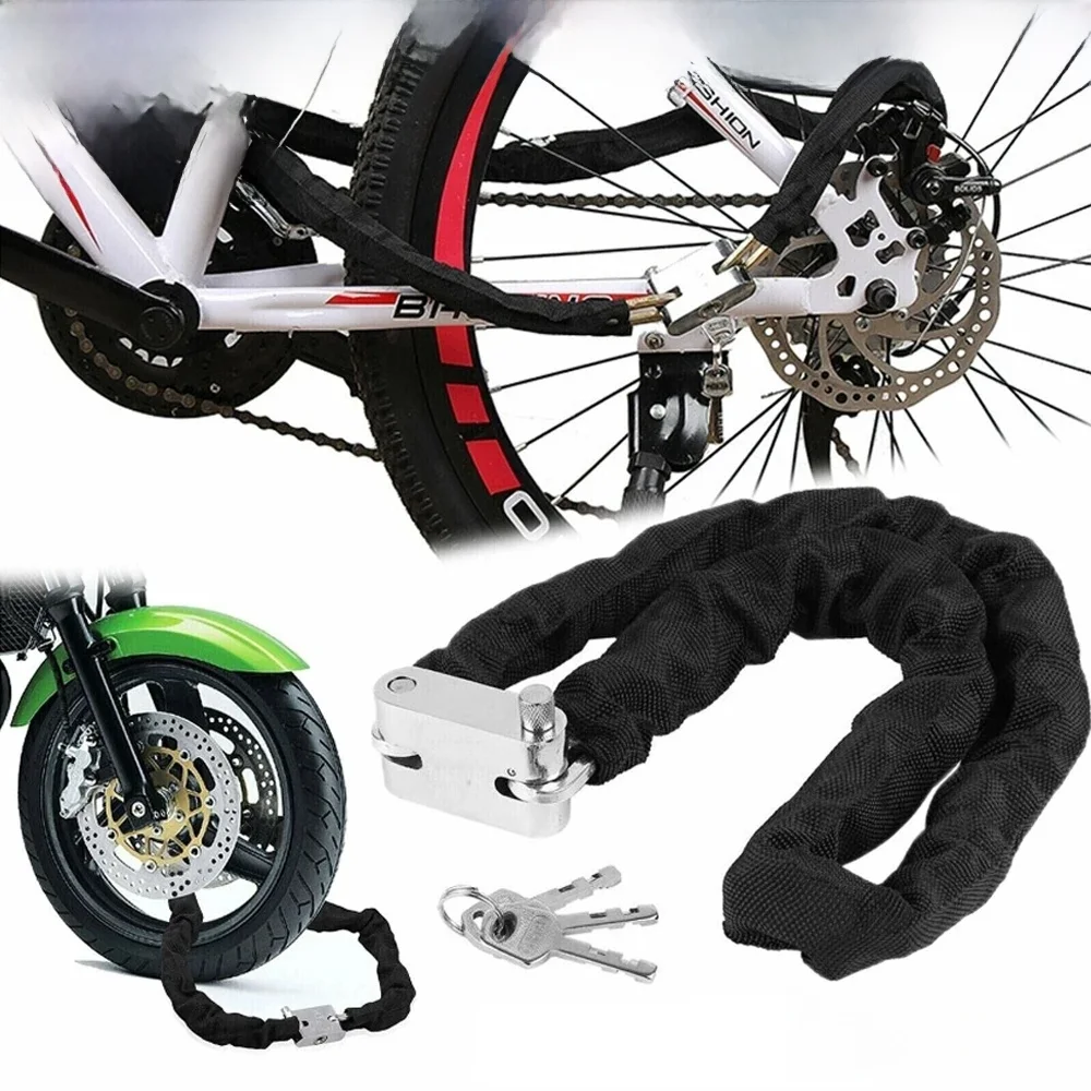 AliExpress NONE 1.8M Heavy Duty Motorcycle Lock Anti-theft Bike Lock Strength Security Lock Road Accessories Motorbike Steel Chain Lock Padlock